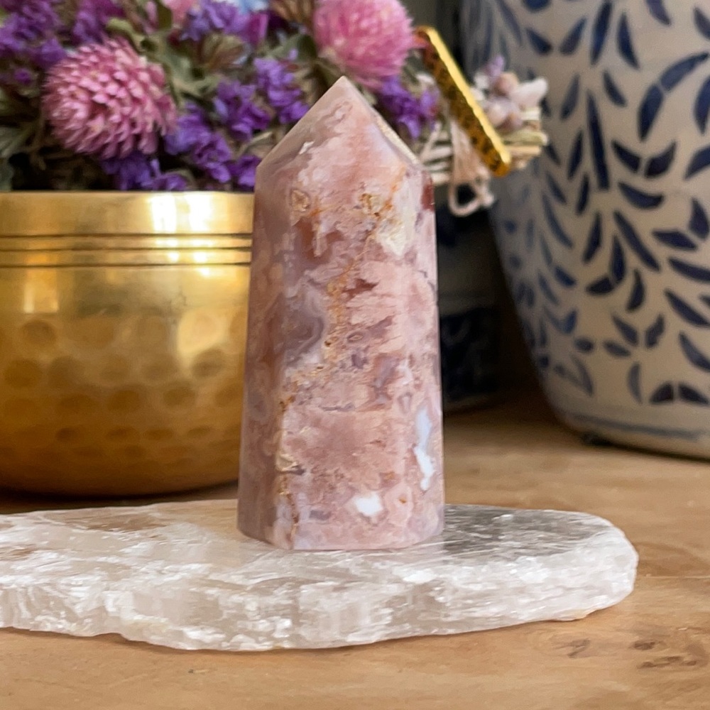 Pink Flower Agate Point
